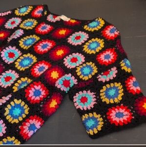 Anthropologie Pink and Green Top Vibrant Style